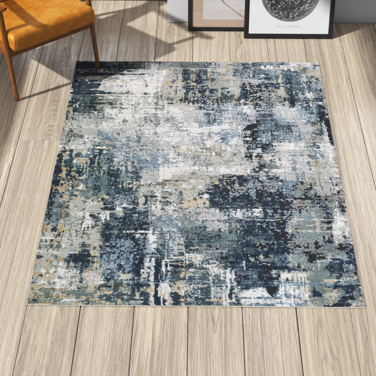 Trent Austin Design® Cosey Abstract Navy/Grey Area Rug & Reviews Wayfair Canada